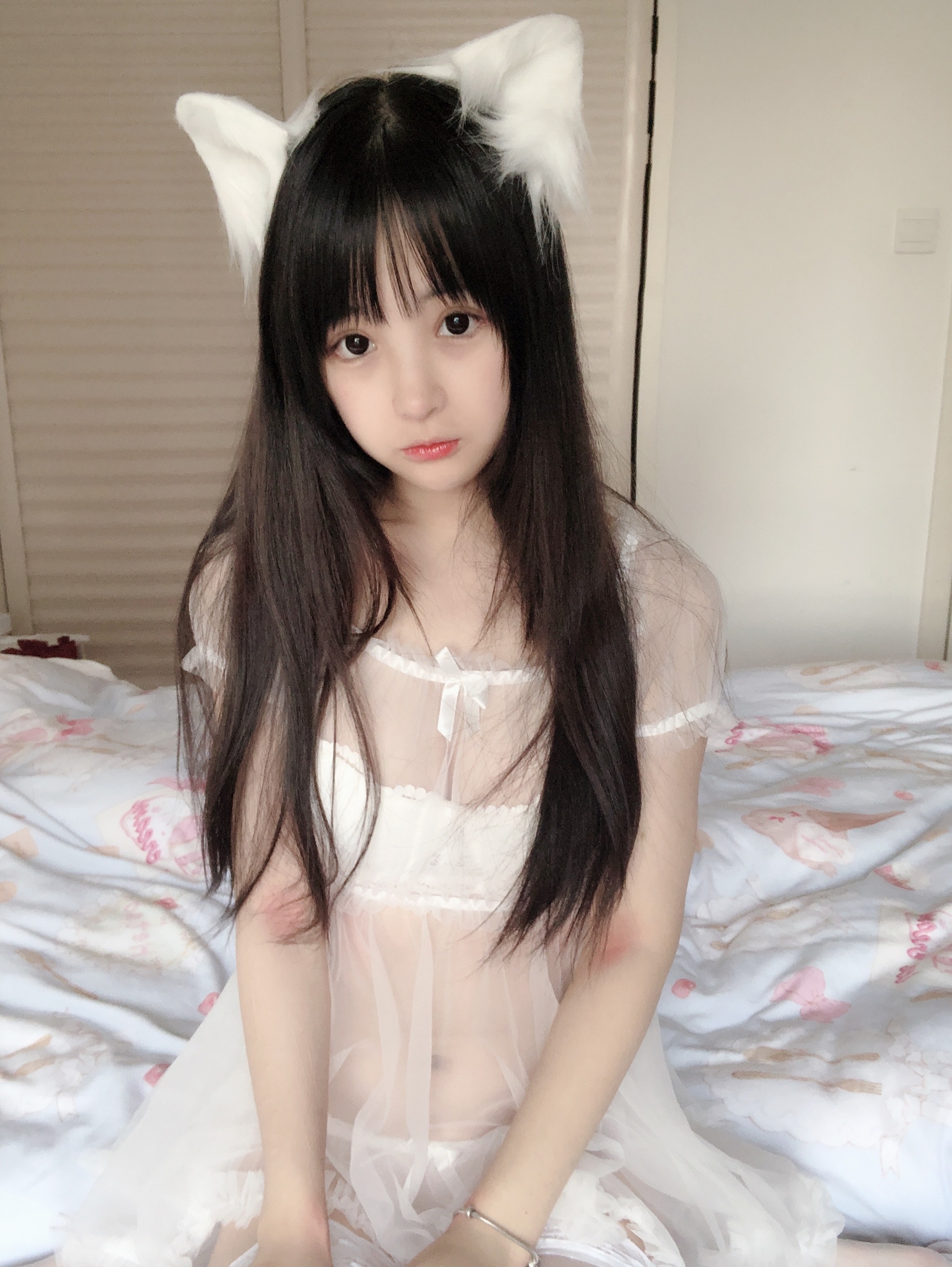 图片[1]-桜井宁宁 – NO.023 小白猫 蕾丝内衣 [31P]-XikXak